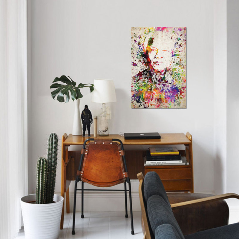 « nelson mandela », impression sur toile, H 18 po x l 12 po x P 1,5 po, Toile tendue, Pas de tapis