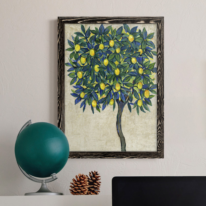 «Lemon Tree Composition I», toile encadrée de qualité supérieure - prête à être accrochée, Cadre en érable
