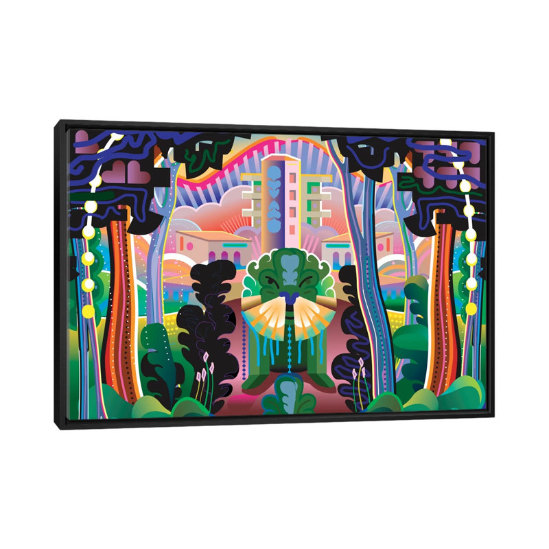 « kudzu », impression sur toile, H 18 po x l 26 po x P 1,5 po, Toile avec cadre noir, Pas de tapis