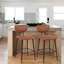 Upholstered Counter Stool with Metal Frame-653668581