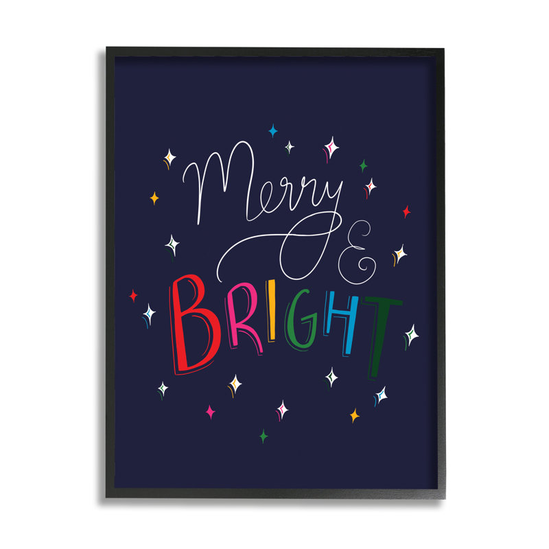 «Merry & Bright Whimsical Sparkle», H 20 po x l 16 po x P 1,5 po, Giclée encadrée noir minuit