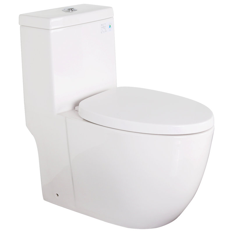 KDK HOME Modern Elongated Toilet Siphon Jet Dual-Flush Round Toilet with Soft Closing Seat