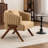 Mid Century Upholstered Arm Accent Chair with Solid Wood Legs-697083293