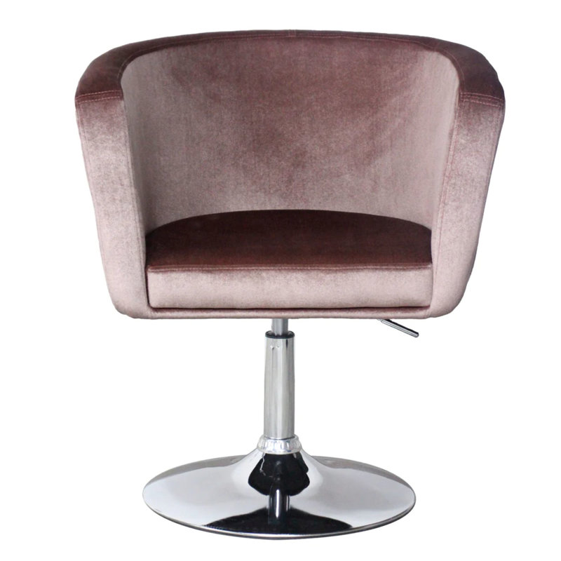 Simone Vanity Swivel Armchair with 360 Degree Rotation, Modern Makeup Seat with Adjustable Height, Pink