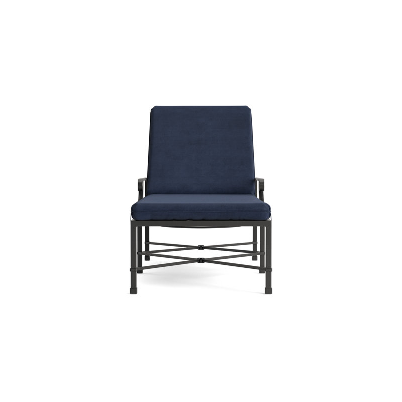 Venetian Outdoor Chaise Lounge, Textured Pewter, Fusion Neptune