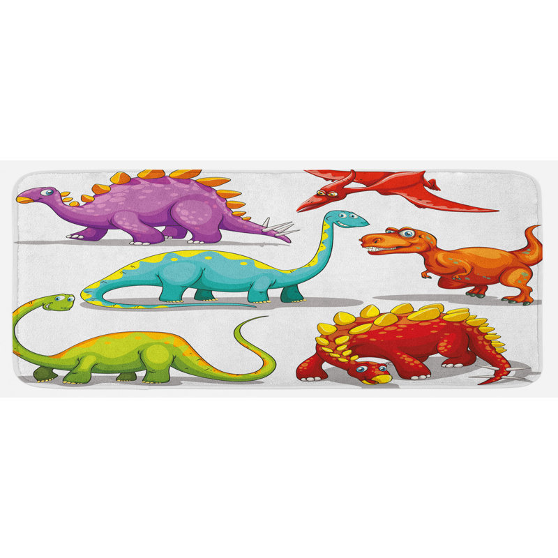 Tapis de cuisine à l’âge de glaçons multicolores de dino à l’âge coloré