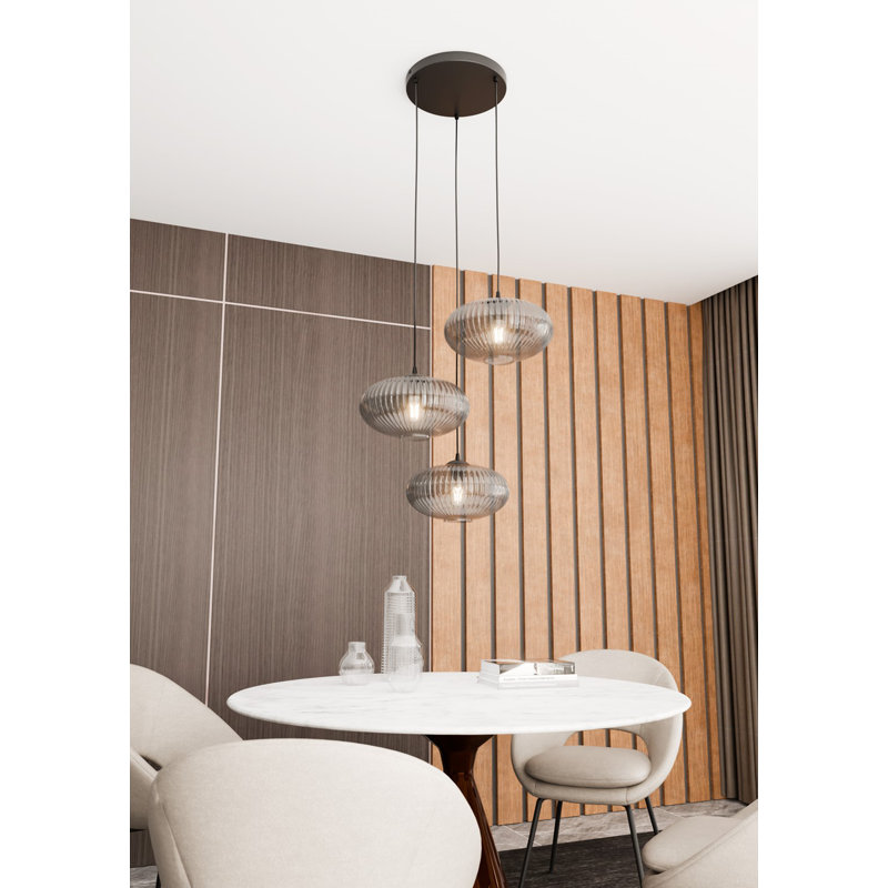 Samyiah 3 - Light Matte Black Pendant, Matte Black/Graphite