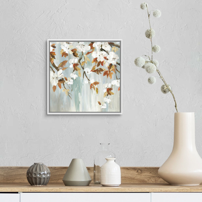 Golden Blooms III par Asia Jensen - reproduction d'art sur toile, H 14 po x l 14 po x P 1,75 po