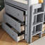 Twin Loft Bed With Construction - Drawer, Shelf Cabinets, Grey Secure Storage Options Drawer &-130040633