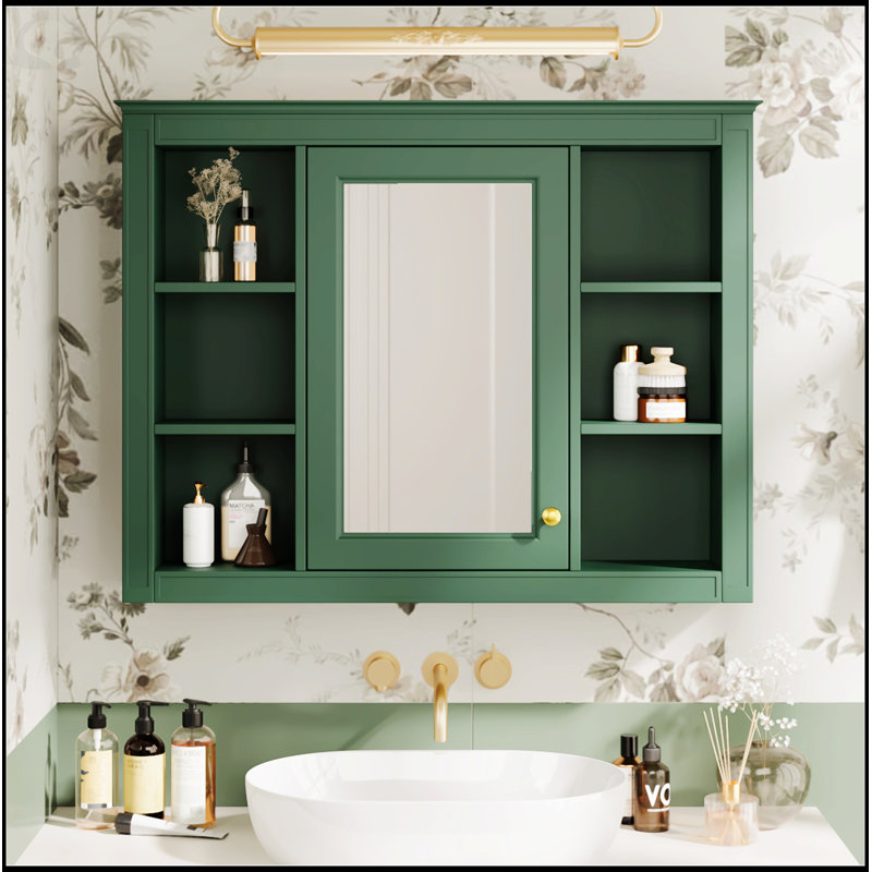 Armoire d'appoint Retha, Vert, H 27,63 po x l 35,03 po x P 7,32 po
