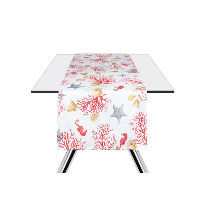Excelsa table runner Coral cotton 45x140 cm multicolor