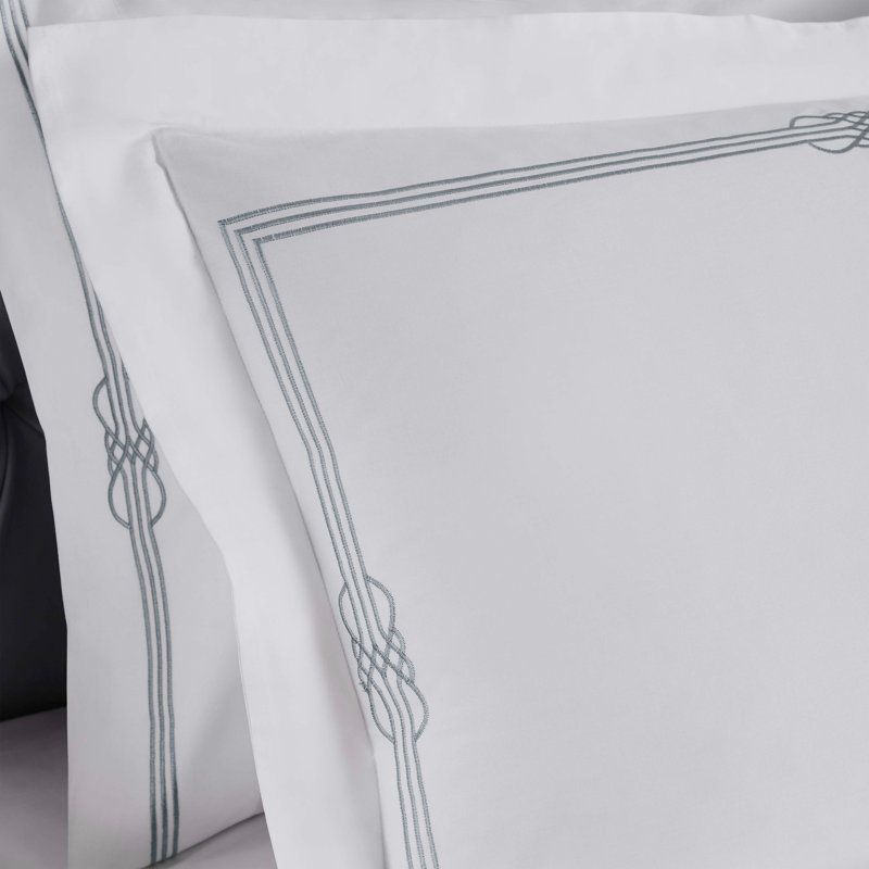 Ensemble de housse de couette 3 pièces Moonlawn, Housse de couette très grand / très grand califo, Blanc / argent