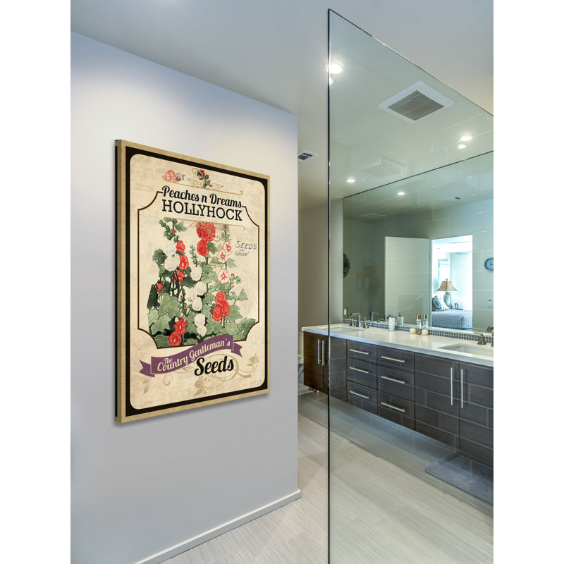 « fleur packet hollyhock », reproduction d’art sur toile tendue, H 30 po x l 20 po