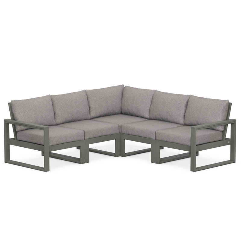 EDGE 5 - Person Seating Group with Cushions, Weathered Tweed, Slate Gray