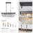 Chandelier Series, Adjustable Rectangular Crystal Chandelier, E12 Modern Industrial Crystal Light, Rustic Wrought Iron Ceiling Pendant (Suitable for Kitchen/Living Room/Bedroom) Black (Bulbs Not Included)-1103734776