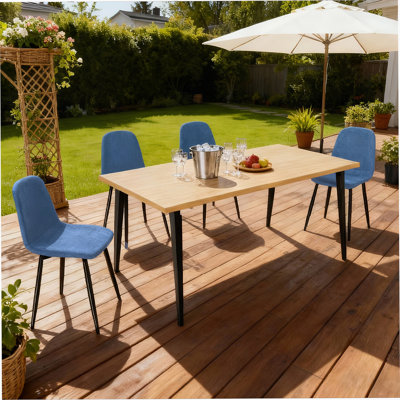 Ensemble de table de salle à manger, table de cuisine rectangulaire avec 4 chaises de salle à manger, patio