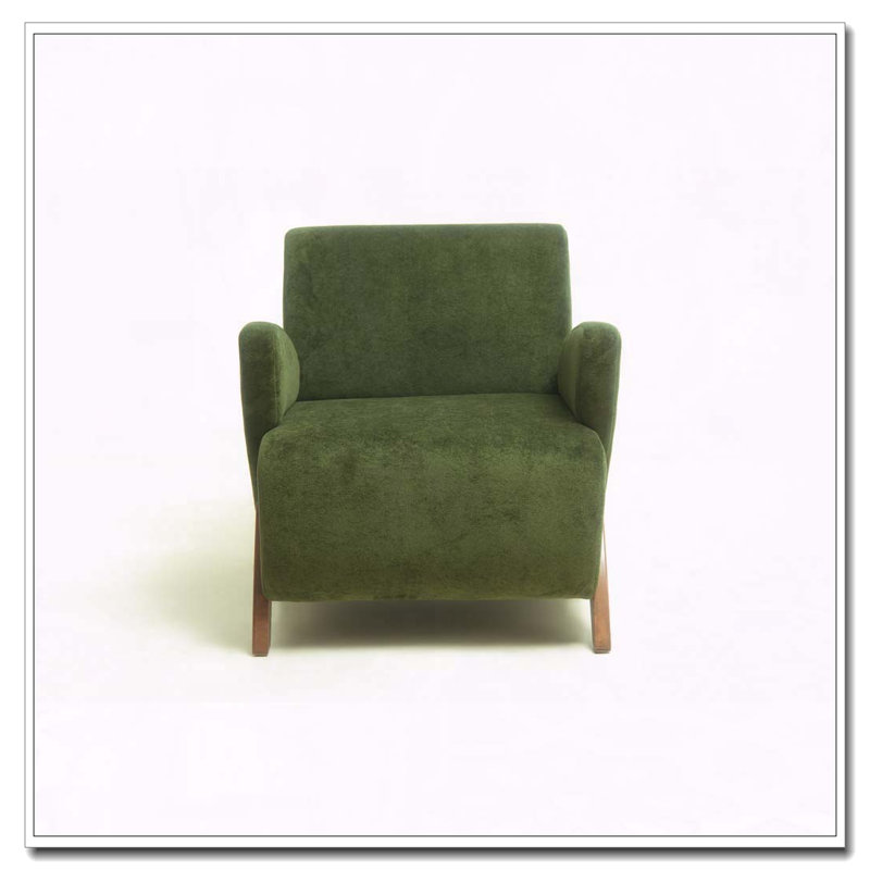 Fauteuil d'appoint en velours 28,15 pouces, Vert foncé