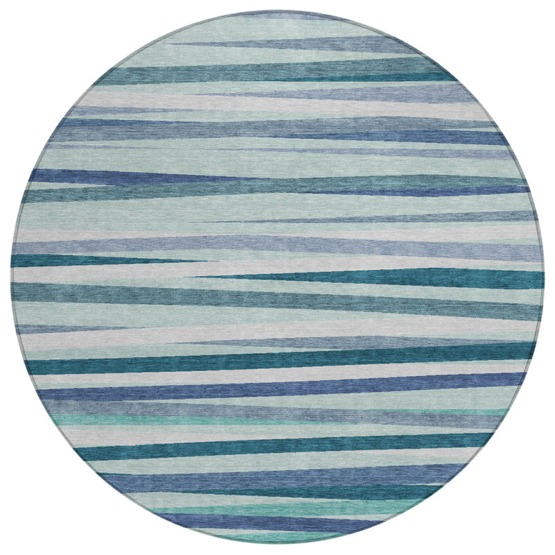  Machine Washable Indoor/Outdoor Chantille ACN997 Gray Area Rug, Round 8'