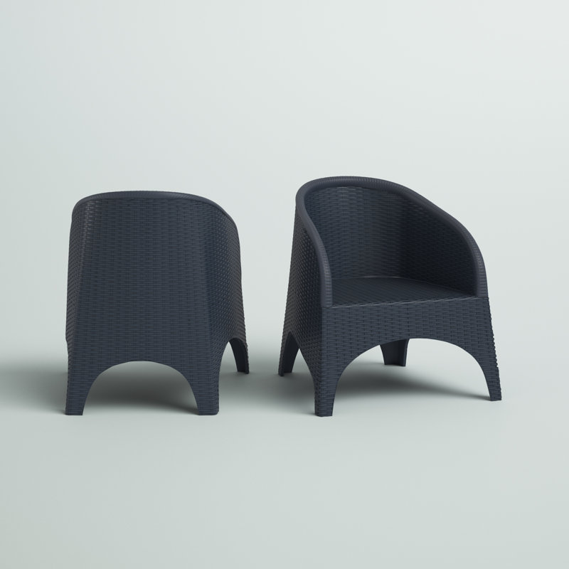 Tomosuke Wicker Outdoor Lounge Chair, Dark Gray