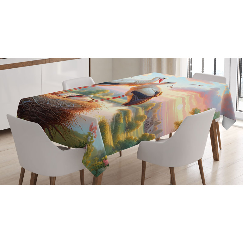 Powersville Rectangle No Pattern Microfiber Tablecloth, 84" Rectangle