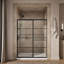 Elate Tall Sliding Shower Door, 75-1/2-In H X 56-1/4 - 59-5/8-In W, With Heavy 5/16-In Thick Crystal Clear Glass With Rectangular Grille Pattern-1011995031