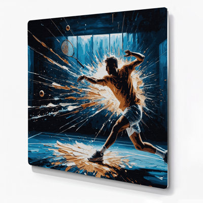 Sports Racquetball Gray Metal Wall Art