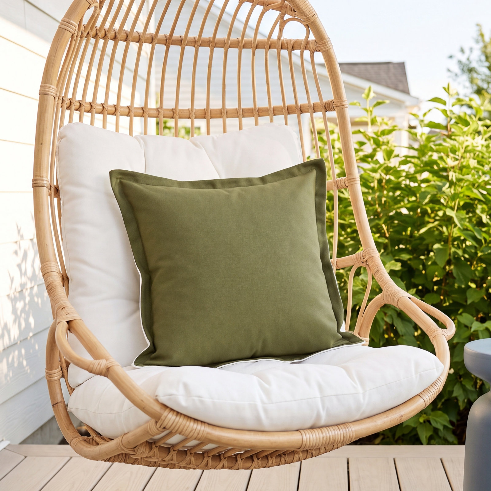 Olen Sunbrella Outdoor Ottoman Cushion, Seascape Moss Sunbrella® Canvas