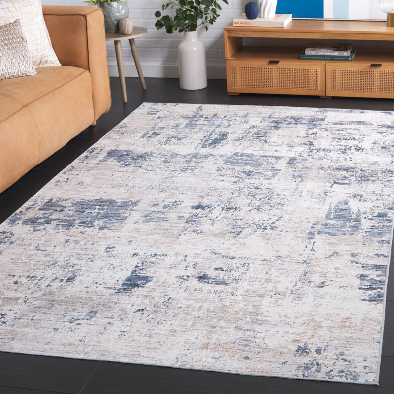 Tapis beige / bleu Malibu 944, Rectangle de 5 pi x 8 pi