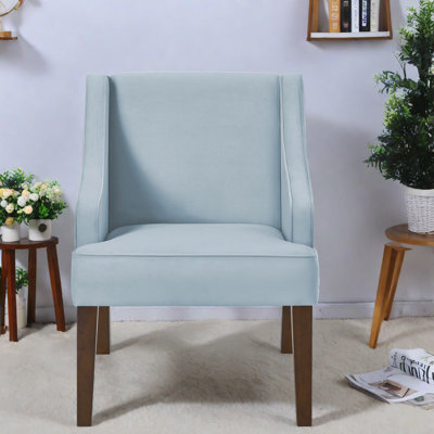 Chaises d'appoint de confort, chaise compacte moderne en bois de velours pour bureau à domicile