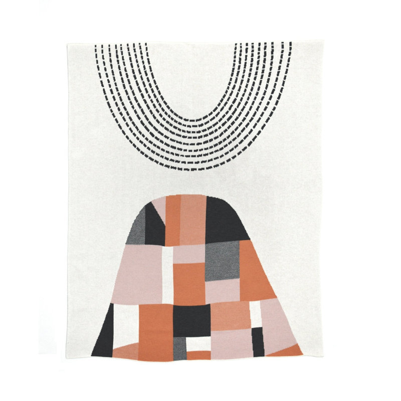 Arches Throw Blanket, Apricot, Merino Wool