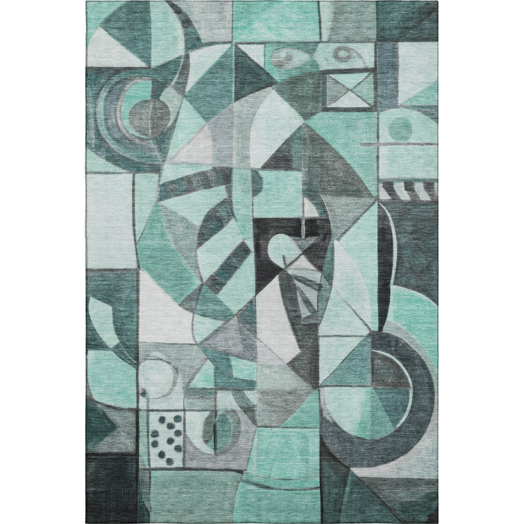 Premium Machine Washable Lubbers AMF1758 Abstract Rug