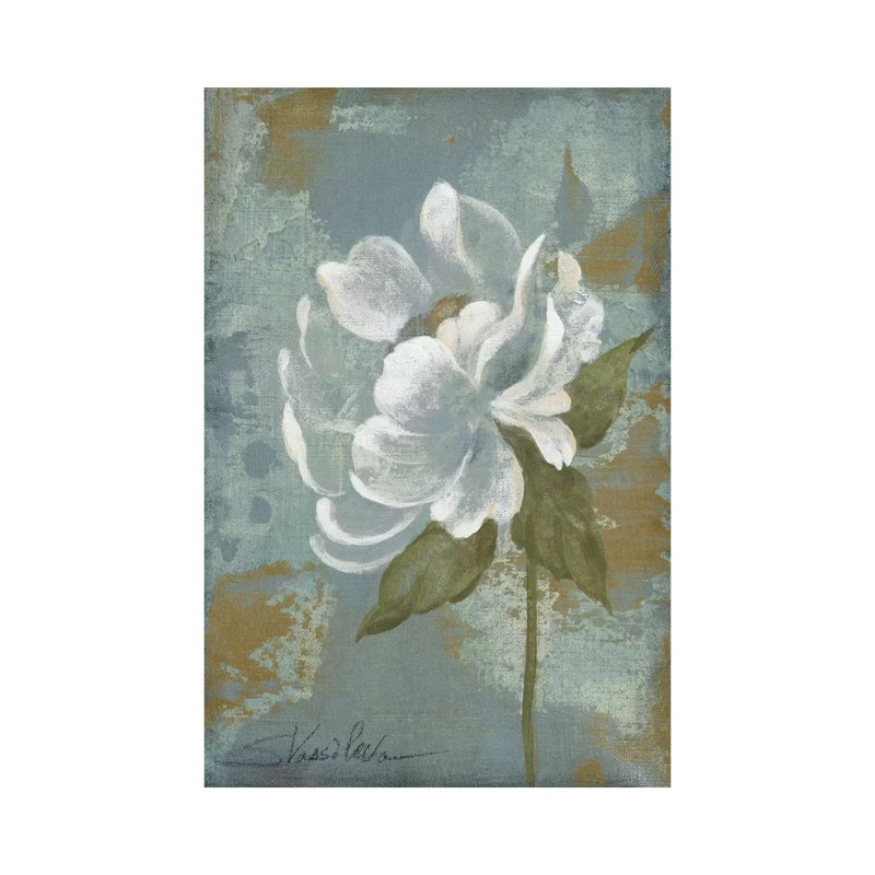 «Peony Tile II» par Silvia Vassileva - reproduction d'art, H 48 po x l 32 po x P 1,5 po, Toile tendue, Aucun mat
