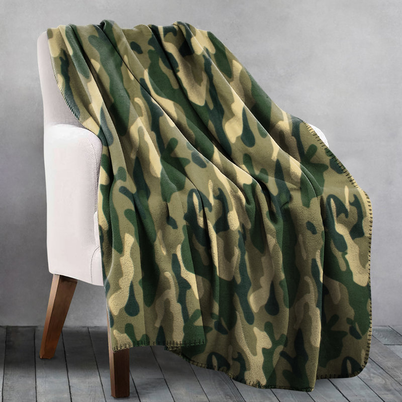 Satyana Soft Army Print Camouflage Blanket Throw