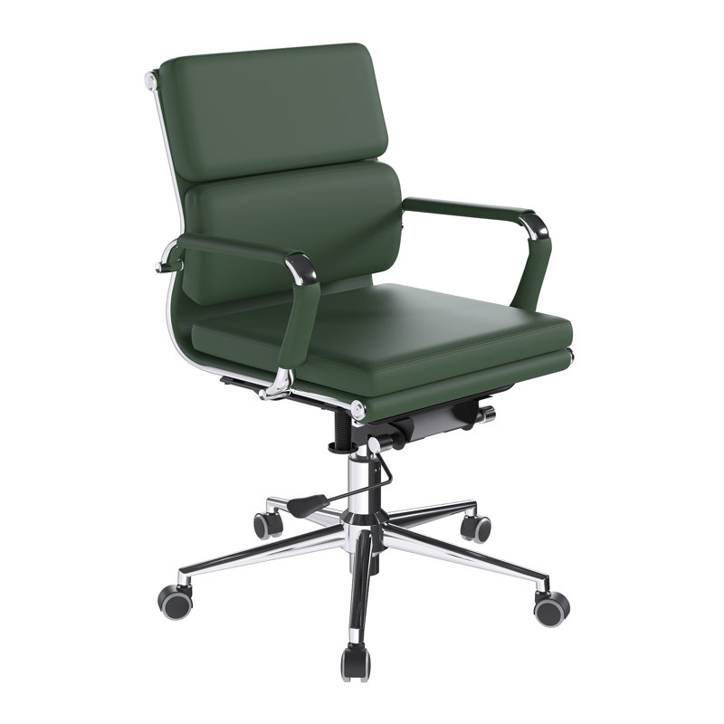 Bisente Leather - Bonded Office Chair, Forest Green
