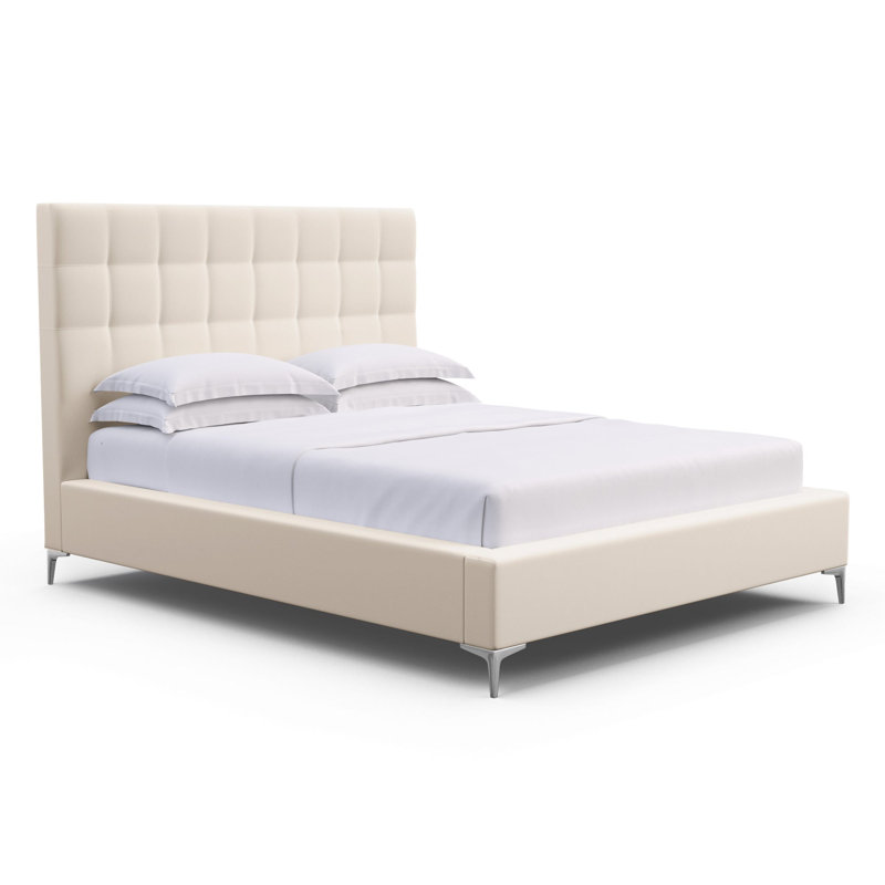 Bryant Upholstered Bed, California King, Plush Velvet Oyster, Ebony