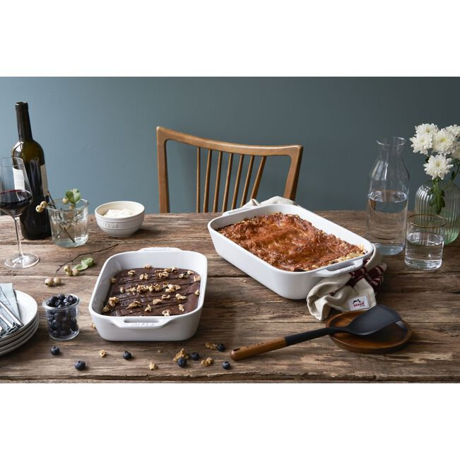 Staub Ceramic 2-piece Rectangular Baking Dish Set, White