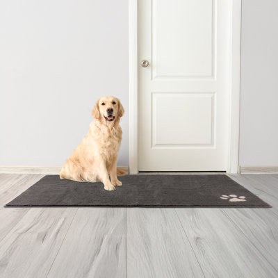 Tapis pour chien -  po avec dossier antidérapant - Tapis en microfibre super absorbant pour pattes boueuses, chaussures mouillées et bols pour chien - Tapis de boue lavable à la machine pour chien par PETMAKER