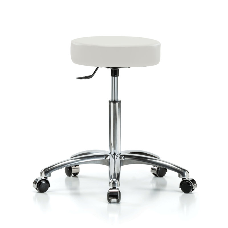 Tabouret médical PERCH | Hauteur du banc moyen: 20,5 à 28 po, Vinyl blanc Adobe