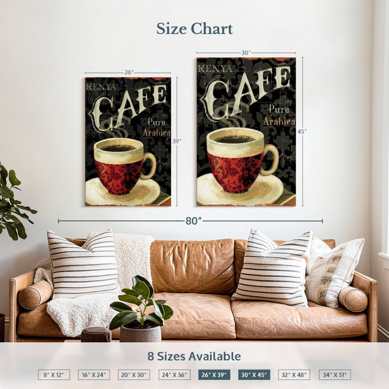 Le café du jour chez Yarlin I, H 39 po x l 26 po