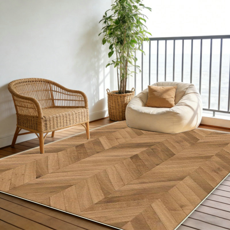 Large area carpet carpet floor washable mat carpet 5'x6 'suitable for living room, bedroom, home decoration 3D wooden flooring