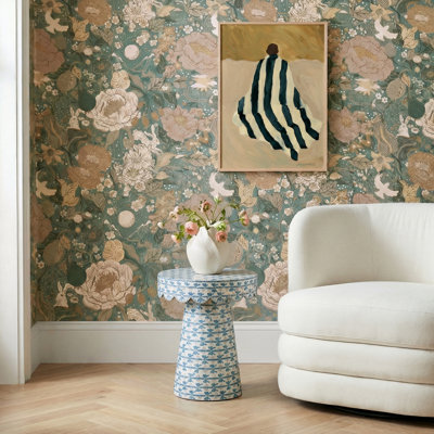 Table d'appoint Lady Blue Ribbon Capiz Shell