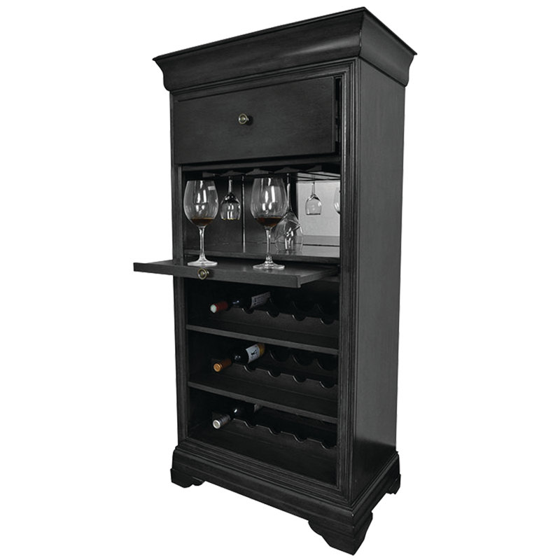 Silvia Bar Cabinet With Rack By RAM Game Room, English Tudor
