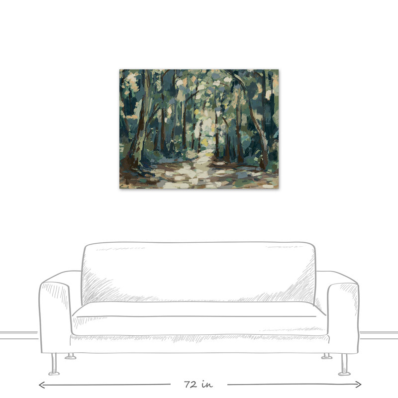 Impression sur toile abstraite bleue et verte, H 30 po x l 40 po