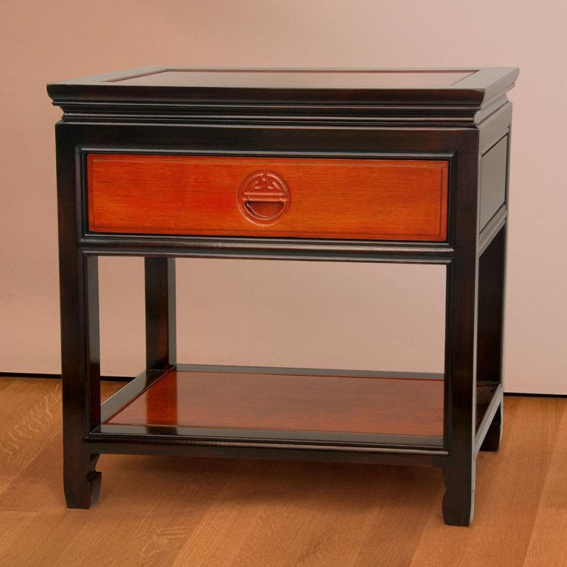 Humphries 22'' W Solid Wood Nightstand, Antique Black