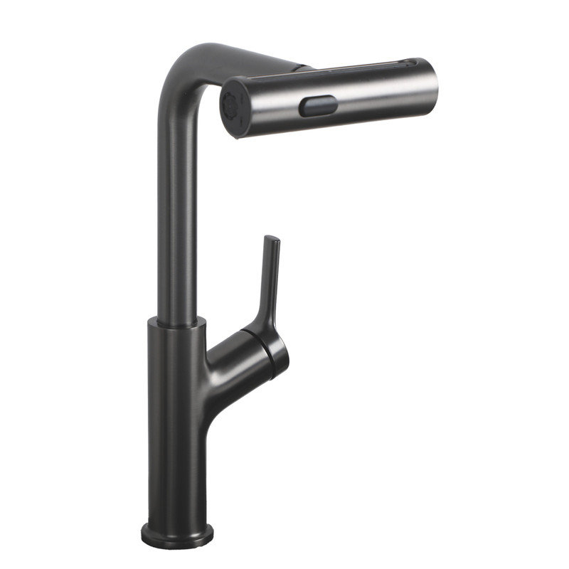 Évier de cuisine à simple cuve 33 po avec robinet coulissant et distributeur de savon Topmount