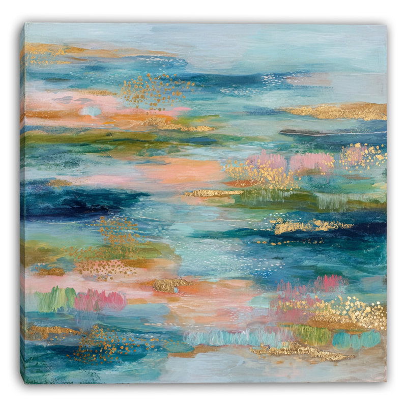 Blooming Abstract Meadow Wrapped Canvas Wall Art