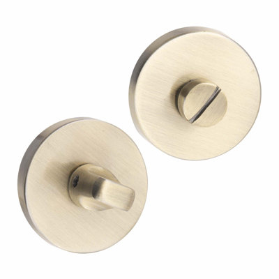 Lima Design Thumbturn Coin Release on Round Rose in Antique Brass Finish