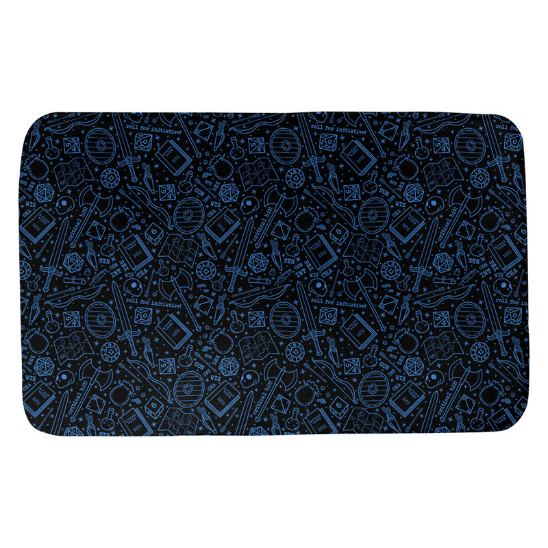 Tapis pour salle de bain rpg Leffel, l 21 po x L 34 po, Noir / Bleu