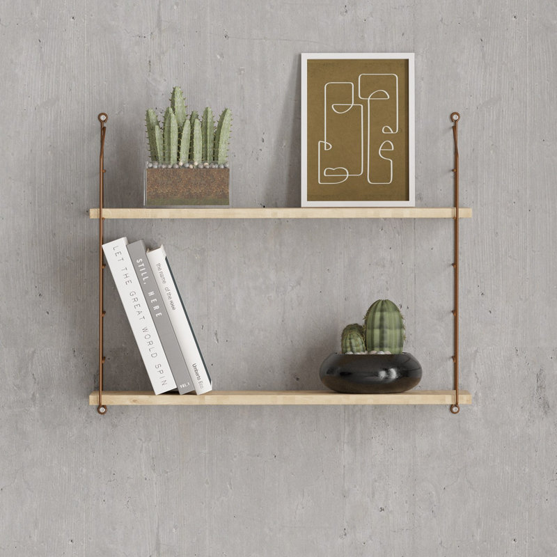 Brescia 2 Piece Accent Shelf, Oak