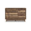 Commode large 6 tiroirs Lina, poignées intégrées, brun noyer rustique 51 po